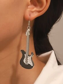 Pendientes largos instrumento musical - Negro - Ver 5