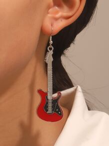 Bông tai thả nhạc cụ - Đỏ - Xem 3