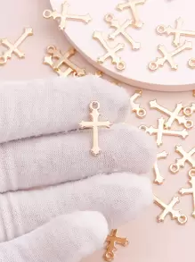 40pcs Cross DIY Pendant - Gold - View 4