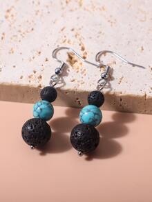 Stone Drop Earrings - Multicolor - View 2