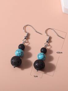 Stone Drop Earrings - Multicolor - View 3