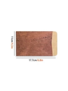 1pc Red Brown Paper Envelope, Vintage Literary Mailing Envelope For Birthday Gift - Rust Brown - View 3