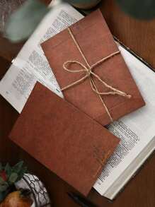 1pc Red Brown Paper Envelope, Vintage Literary Mailing Envelope For Birthday Gift - Rust Brown - View 4