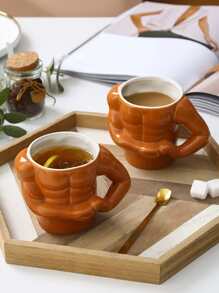 1 pieza Taza de café porcelana creativo cuerpo para oficina - Marrón - Ver 5