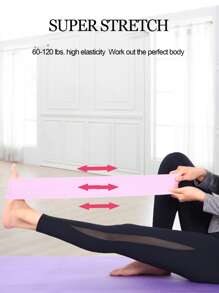 1pc Yoga Workout Resistance Band - Pink - View 4