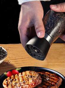 1入組玻璃胡椒研磨機廚房用經典胡椒研磨機 - 黑色 - 查看 2