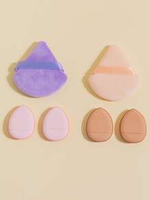 6入組化妝粉撲,乾濕兩用適用於粉末狀奶油和液體,化妝品粉底攪拌機美妝海綿,易使用,適合女士女孩 - 彩色 - 查看 2