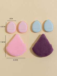 6 esponjas de maquillaje, uso seco y húmedo para crema en polvo y líquido, esponja de belleza para licuadora de base cosmética, fácil de usar, para mujeres y niñas - Multicolor - Ver 5