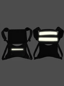 1pc Release Buckle Decor Running Bag - Black - View 3