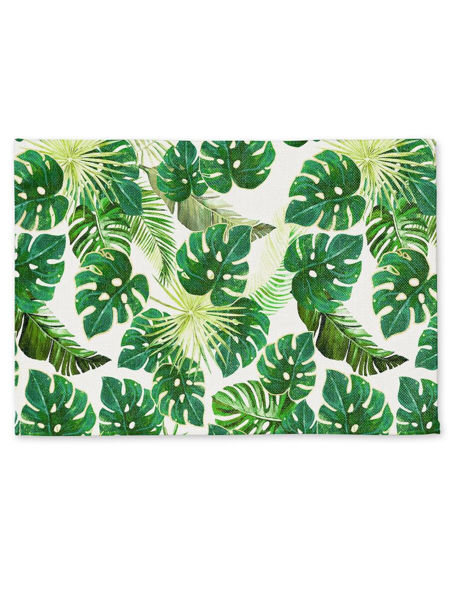 1入組熱帶圖案滌綸矩形桌墊 - 彩色 - 查看 1