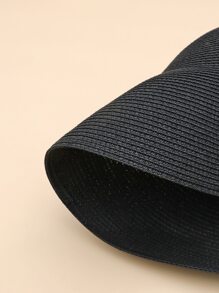 1pc Women's Black Wide Brim Sun Hat, Retro Bohemian Style Straw Hat, Foldable Packable Bucket Hat For Beach, UV Protection, Lightweight Sun Shading, Suitable For Beach, Travel, Wedding, Music Festival, Valentine's Day Gift