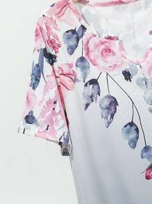 SHEIN LUNE Camiseta con estampado floral - Multicolor - Ver 3