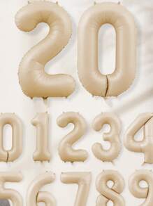 1pc 32 Inch PE Balloon, Number Shaped Decorative Balloon For Birthday - Rust Brown - View 2