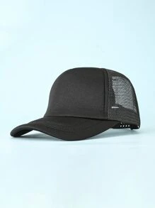 Solid Trucker Hat - Black - View 1