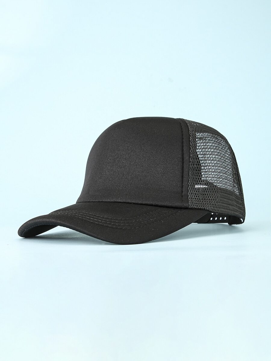 Solid Trucker Hat - Black - View 1