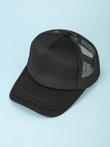 Solid Trucker Hat - Black - View 2