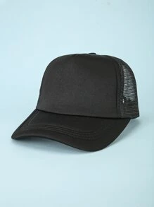 Solid Trucker Hat - Black - View 3