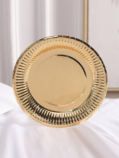 10入組/套7英寸紙質一次性盤子素色一次性派對餐盤