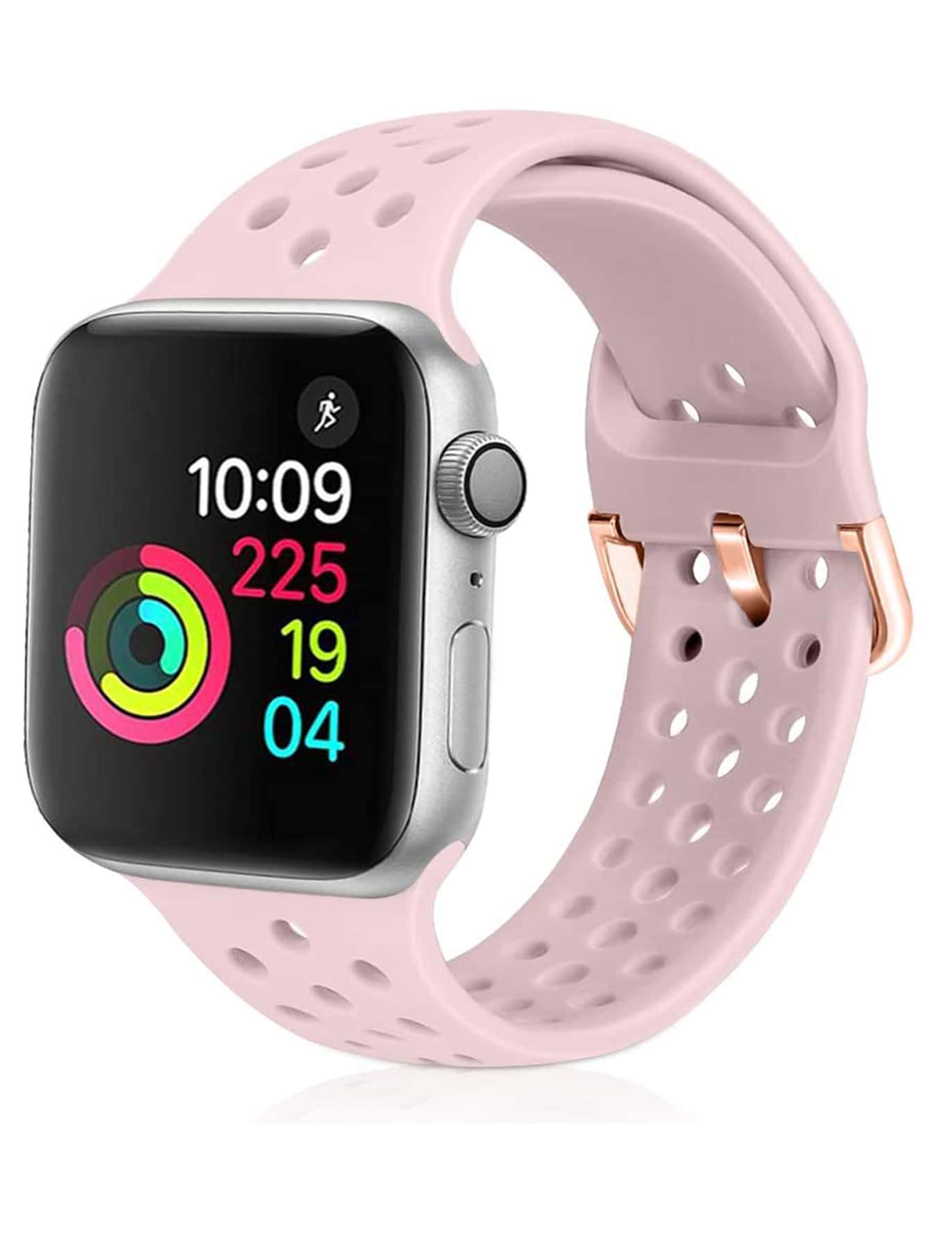 St.Siabe 1 件男女时尚单色硅胶手表带兼容 表带 38 毫米 40 毫米 41 毫米 45 毫米 44 毫米 42 毫米 49 毫米皮带，柔软舒适的穿孔透气腕带替换表带，搭配 Ultra 系列 SE/8/7/6/5/4/3/2/1 智能表带配件 - 粉色 - 查看 1