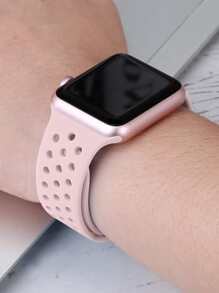 St.Siabe 1 件男女时尚单色硅胶手表带兼容 表带 38 毫米 40 毫米 41 毫米 45 毫米 44 毫米 42 毫米 49 毫米皮带，柔软舒适的穿孔透气腕带替换表带，搭配 Ultra 系列 SE/8/7/6/5/4/3/2/1 智能表带配件 - 粉色 - 查看 2