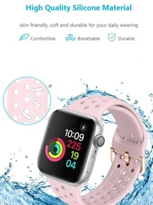 St.Siabe 1 件男女时尚单色硅胶手表带兼容 表带 38 毫米 40 毫米 41 毫米 45 毫米 44 毫米 42 毫米 49 毫米皮带，柔软舒适的穿孔透气腕带替换表带，搭配 Ultra 系列 SE/8/7/6/5/4/3/2/1 智能表带配件 - 粉色 - 查看 3