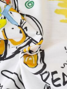 SHEIN 小男童卡通和字母圖案T恤和短褲