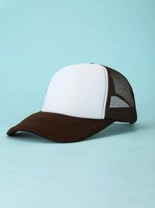 1pc Unisex Two Tone Breathable Style Trucker Hat - Multicolor - View 1