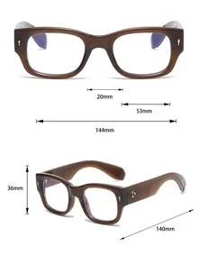 Square Frame Eyeglasses - Brown - View 3