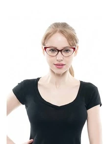 Minimalist Women's Fashionable Design Glasses - Red - View 2