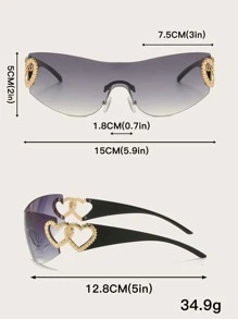 1pc Plastic Frameless Wraparound Fashion Glasses For Summer Beach Vacation,Outdoor,Travel - Light Grey - View 3