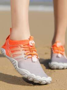 女士抽繩設計漸層水運動戶外彈力纖維溯溪鞋 - 橘色 - 查看 3