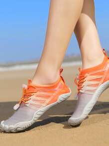 女士抽繩設計漸層水運動戶外彈力纖維溯溪鞋 - 橘色 - 查看 5