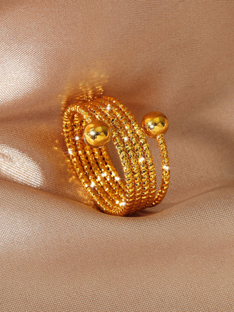 Ball Decor Cuff Ring