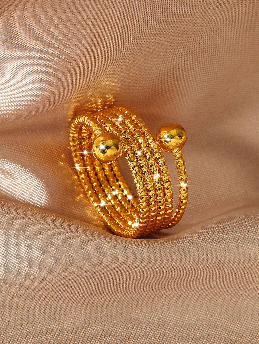 Anillo abierto con diseño de bola