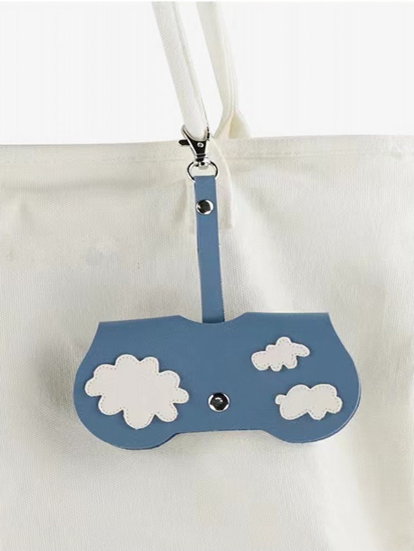 1pc Unisex Cloud Design Cute Style Glasses Case - Baby Blue - View 1
