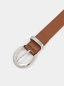 1pc Women Geometric Buckle Fashion Style Belt - White - View 3