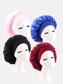 4入組套女士素色休閒發帽適合日常生活 - 彩色 - 查看 3