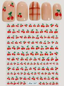 1sheet Cherry Pattern Nail Art Sticker - Multicolor - View 1