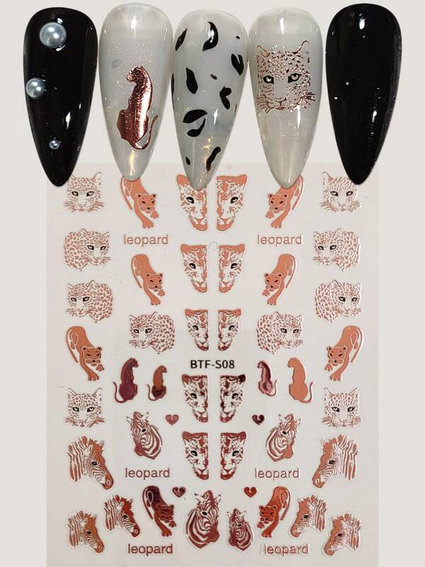 1sheet Animal Print Nail Art Sticker SHEIN USA