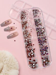 1 caja Decoración de uñas con diamante de imitación - Multicolor - Ver 1