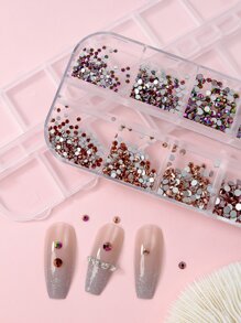 1 caja Decoración de uñas con diamante de imitación - Multicolor - Ver 2