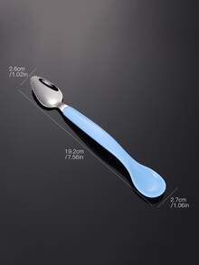 1入组PP勺雙頭兒童刮泥勺 - 藍色 - 查看 2