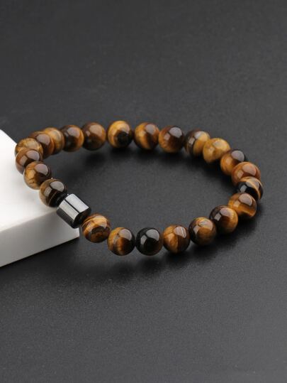 Fashionable and Popular Men Stone Beaded Bracelet for Jewelry Gift and for a Stylish Look