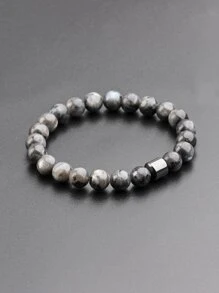 時尚流行男士石材裝飾串珠手鍊，適合珠寶禮物和時尚外觀