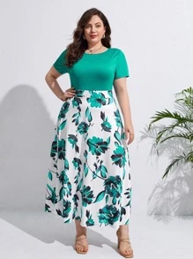 SHEIN Frenchy Đầm Plus Size Hoa Boho - Nhiều màu - Xem 4