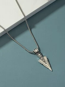 Aleación de collar con colgante de triángulo para hombres de moda y popular para regalo de joyería y para una apariencia elegante - Plata antigua - Ver 2