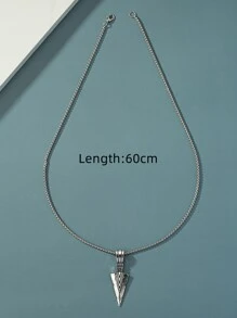 Aleación de collar con colgante de triángulo para hombres de moda y popular para regalo de joyería y para una apariencia elegante - Plata antigua - Ver 3