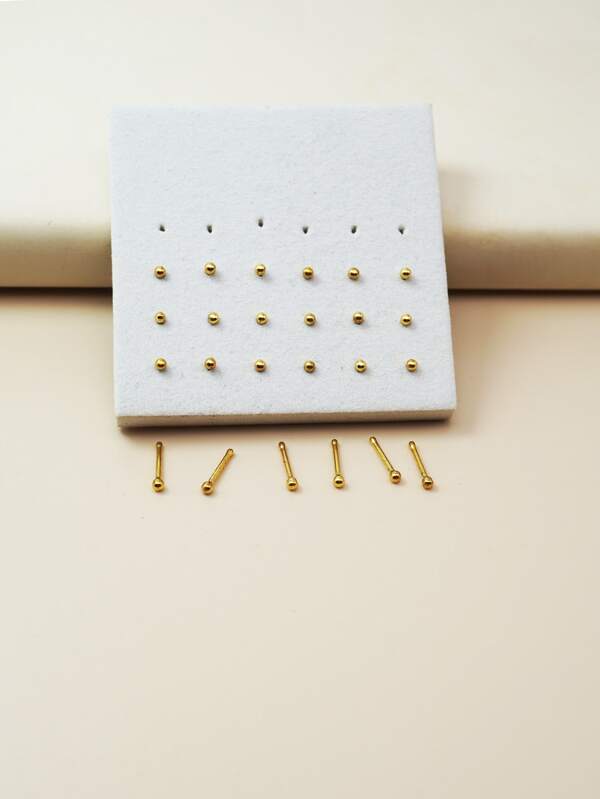 مجوهرات زينة أنف أسلوب أساسي فولاذ غير قابل للصدأ مبسط للنساء مع 24قطع/طقم بنات