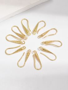 10pcs/set Textured Metal DIY Earrings Accessory - Yellow Gold - View 1