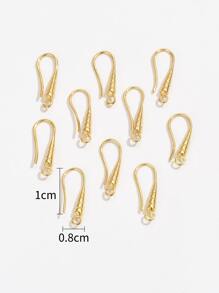 10pcs/set Textured Metal DIY Earrings Accessory - Yellow Gold - View 3